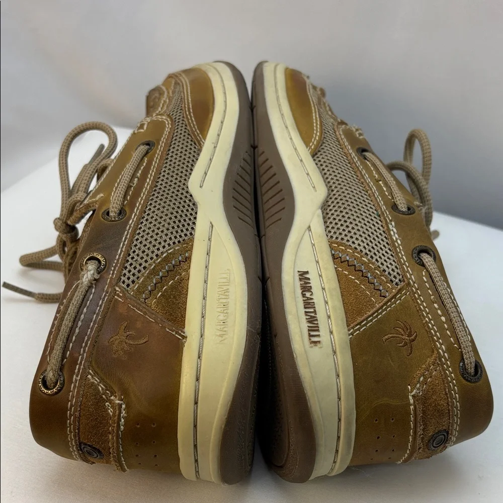 Margaritaville‎ Men's Sz10 Tan Anchor/Deck Leather Casual Shoes